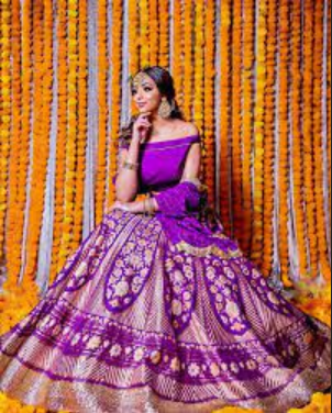 Purple Banarasi Lehenga