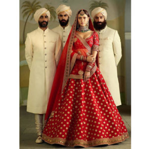 Red Banarasi Lehenga