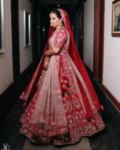 Red Bridal Lehenga With Double Dupatta