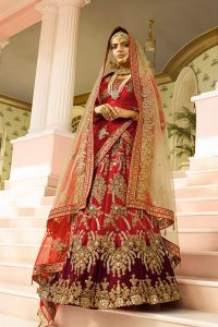 Red Maroon Bridal Lehenga