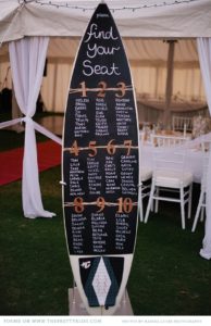 Wedding Seating Charts 12 Surf board