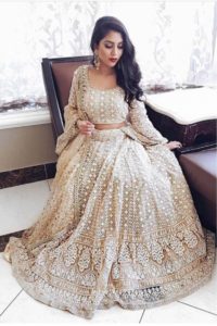 White and Gold Lehenga