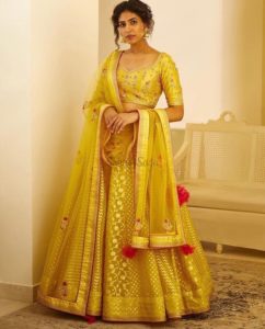 Yellow Banarasi Lehenga