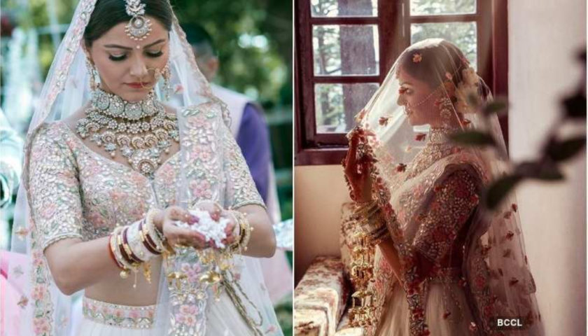 white wedding lehenga