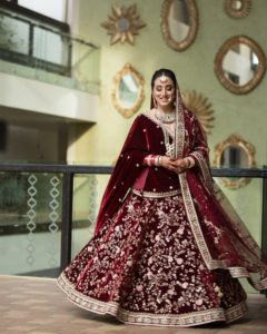 Burgundy Bridal Lehenga