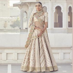 Dusty Pink and Ivory Bridal Lehenga