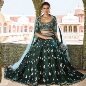 Green Gota Patti Lehenga