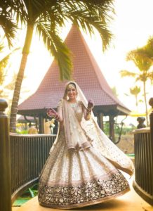 Heavily Bordered Lehenga in Ivory