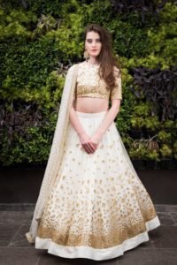 Ivory Crop Top Zardozi Lehenga