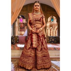 Maroon Heavy Bridal Lehenga