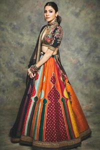 Multi coloured lehenga design 2