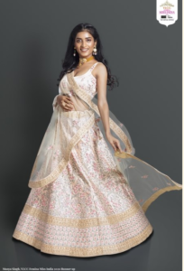 Peach Manyavar Mohey Wedding Lehenga