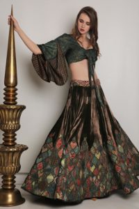 Velvet Earthy Hued Lehenga