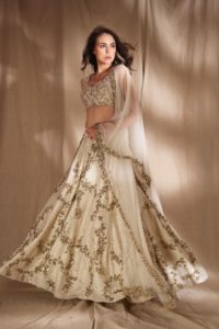 Zardozi Ivory Lehenga for Bride