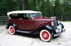 vintage car wedding entry