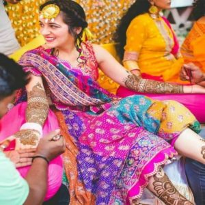 multi-coloured lehenga