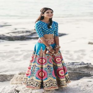 multi-coloured lehenga