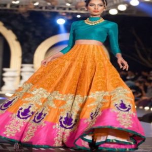 multi-coloured lehenga