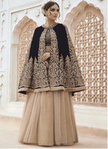 cape lehenga designs