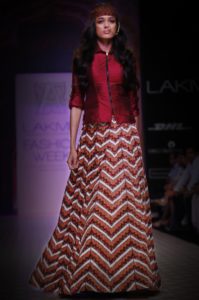 chevron lehenga 