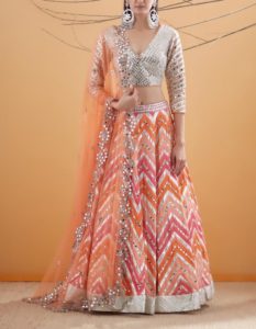 mirror work lehenga designs