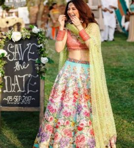 Multicolored Ombre Designer Lehenga