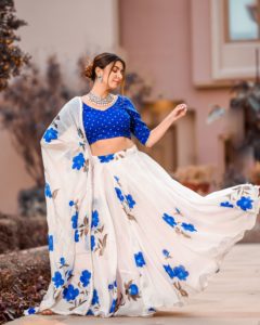 hand painted lehenga