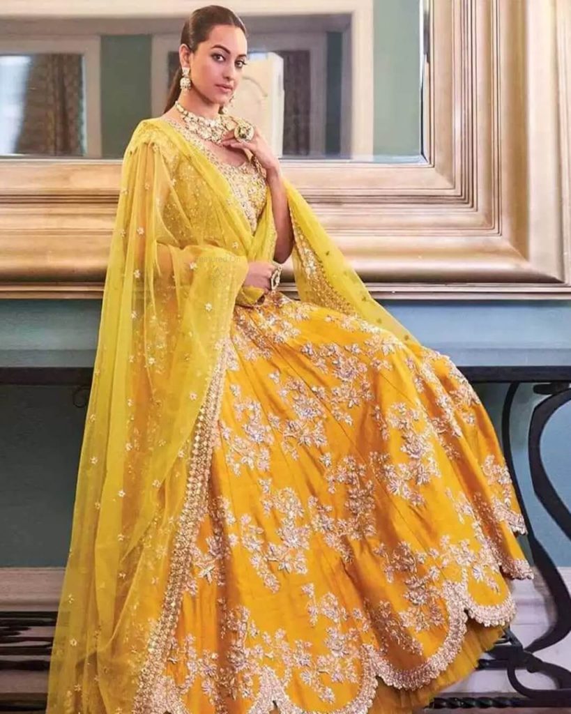 Yellow Zardosi Embrodiery Lehenga Set