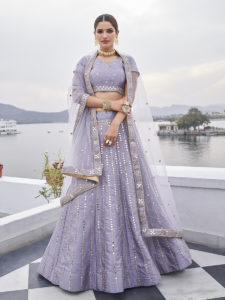 mirror work lehenga designs