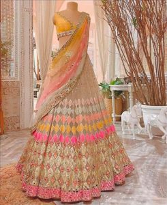 mirror work lehenga designs