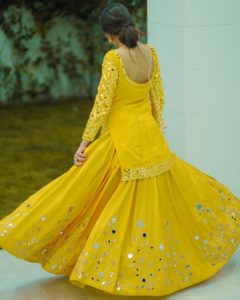 mirror work lehenga designs