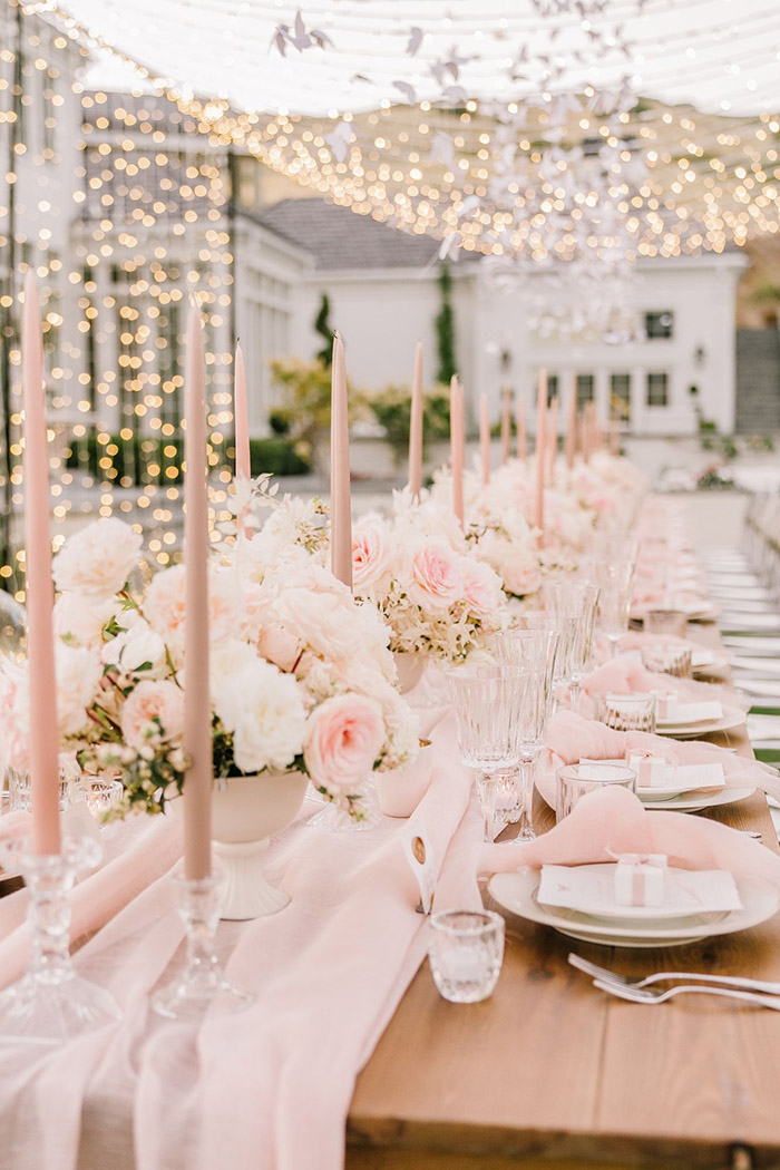 blush pink theme wedding colors