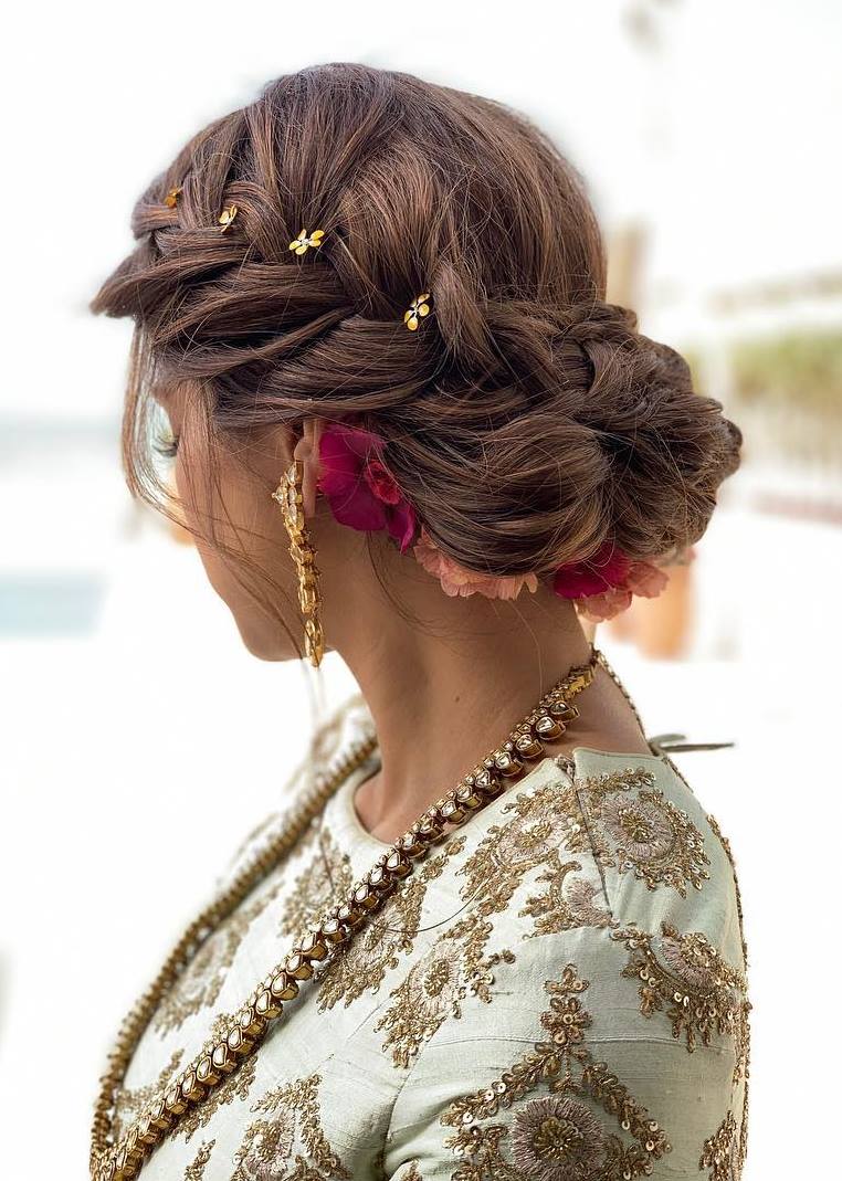 Top 20 Simple Hairstyles for Gowns and Frocks  Styles At Life