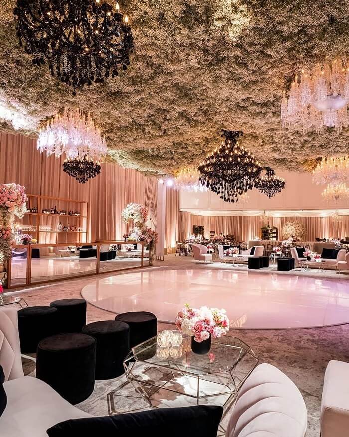 ceiling wedding flower decoration