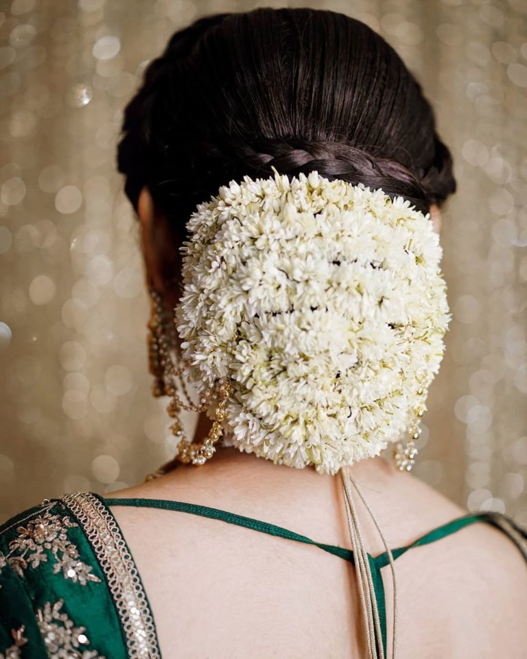 gajra Bridal Bun Hairstyles