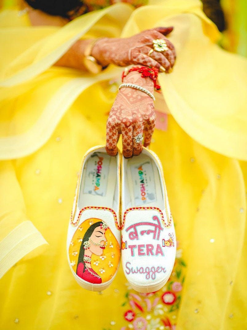 hand painted bridal shoes