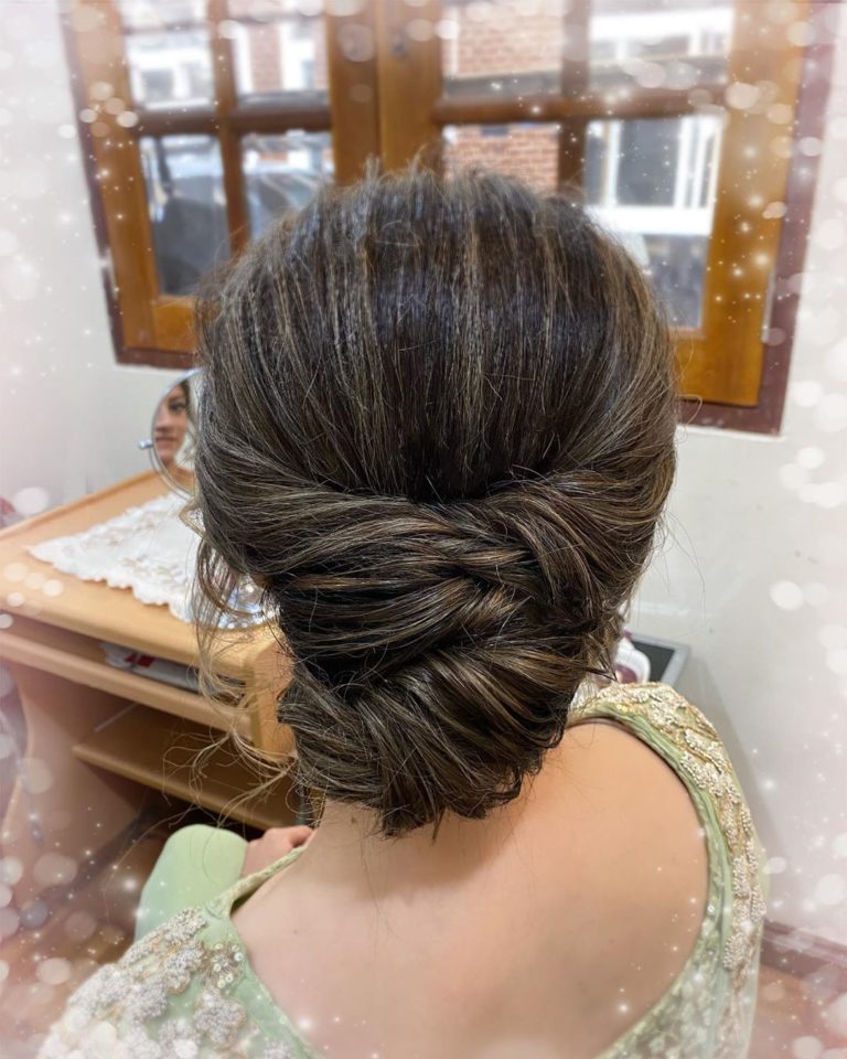 simple wrapped Bridal Bun Hairstyles