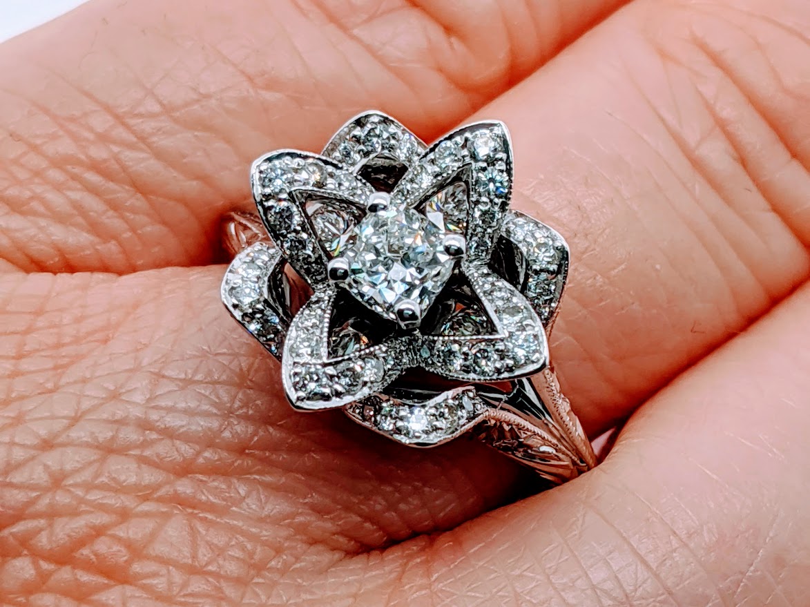 lotus Diamond Cocktail Rings