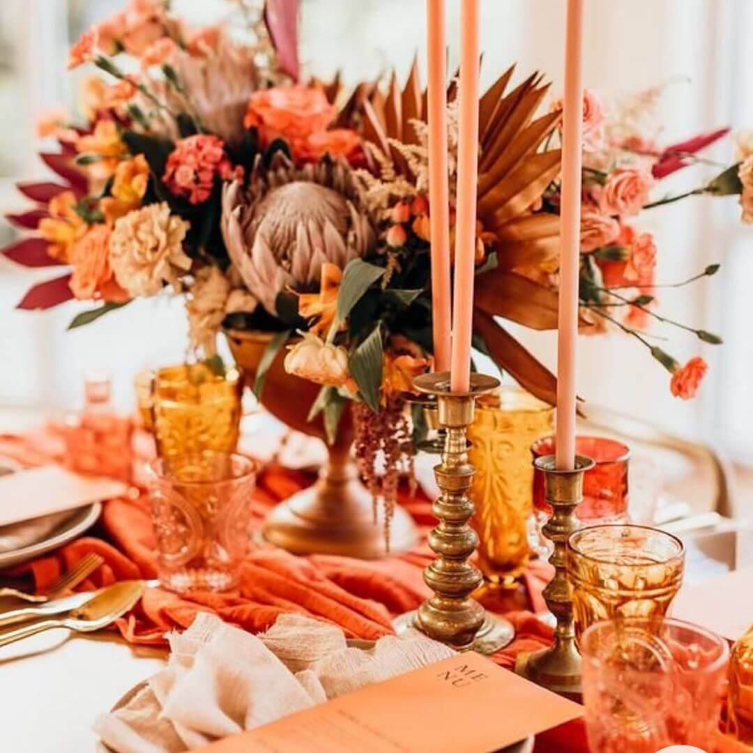 papaya orange theme wedding colors