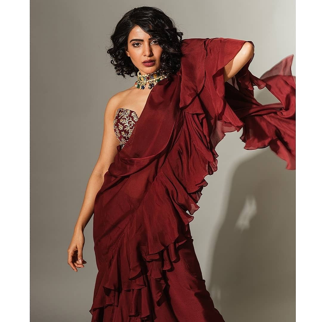 ruffled Designer Wedding Sarees