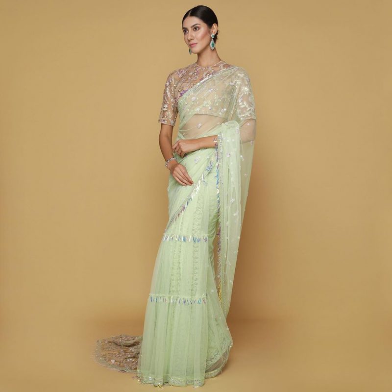 sheer Designer Wedding Sarees