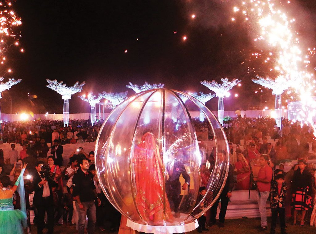 zorb ball for wedding reception entry ideas