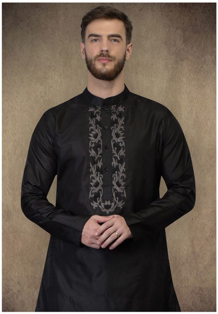 appliqued wedding kurta for groom