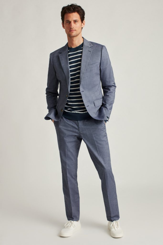 chambray groom suits for wedding