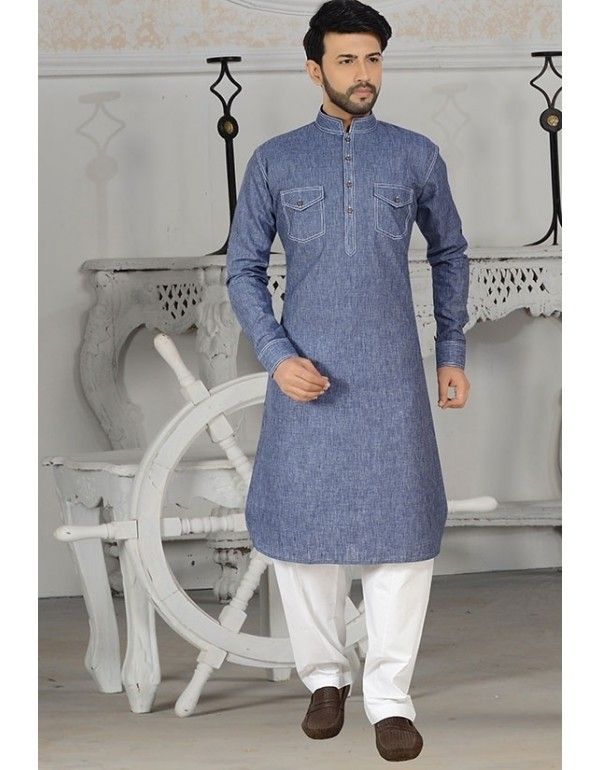 denim wedding kurta for groom