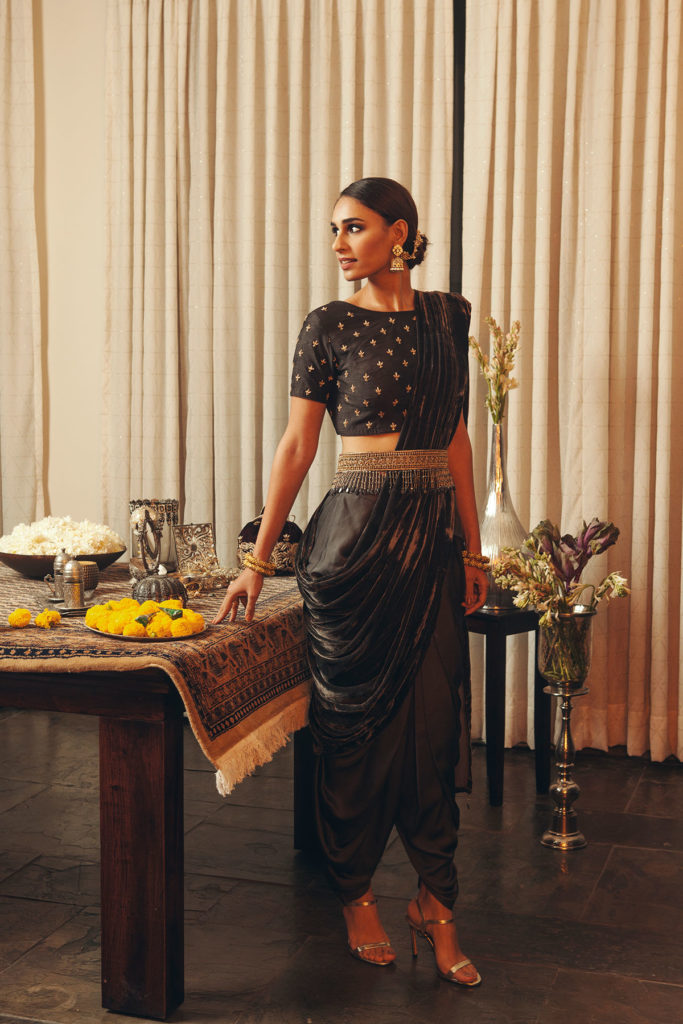 dhoti sari cocktail dresses for wedding