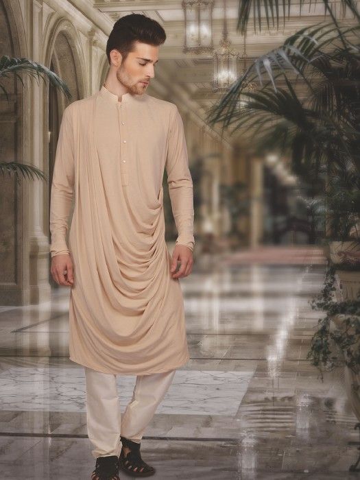 draped wedding kurta for groom