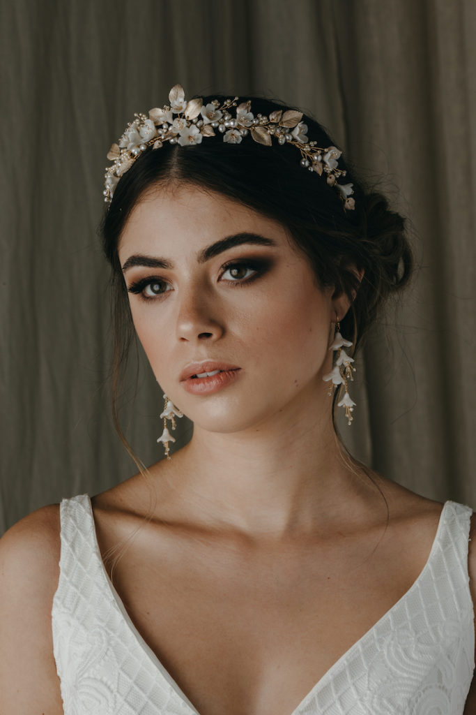 floral bridal crown for wedding