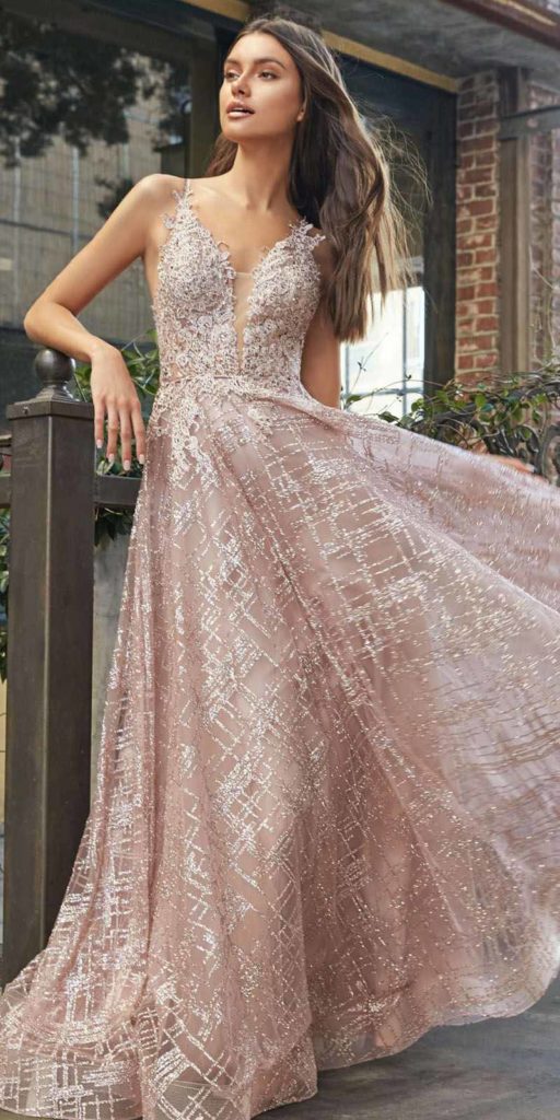 glittery biege cocktail dresses for wedding