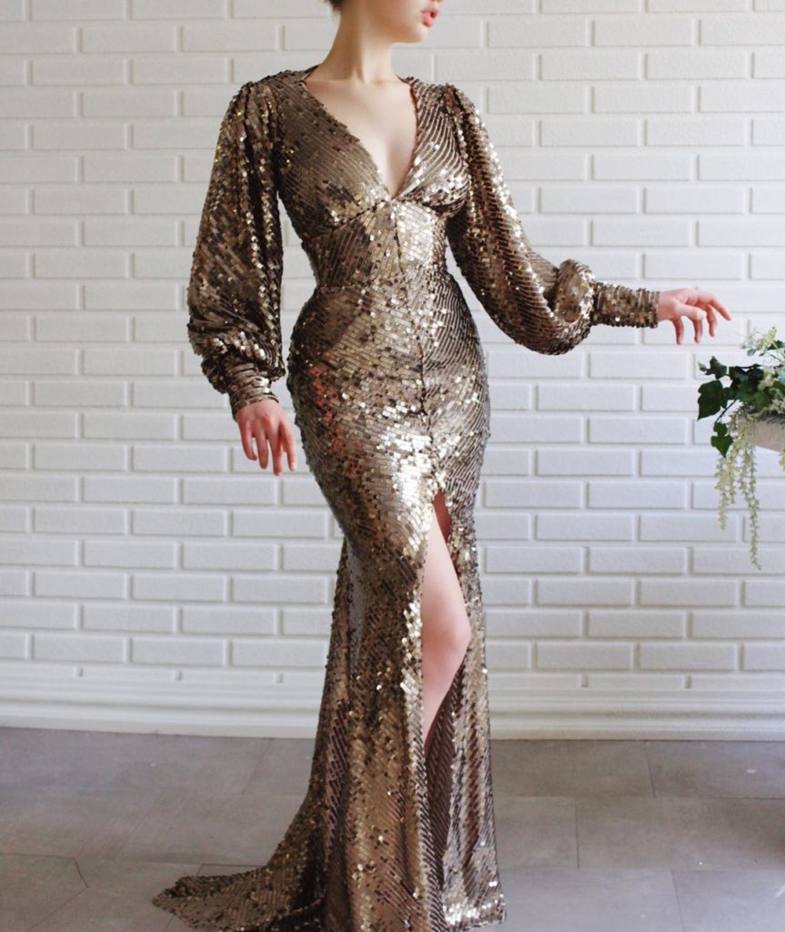 gold embellished cocktail dresses for wedding